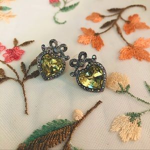 Betsey Johnson Bow Heart Earrings